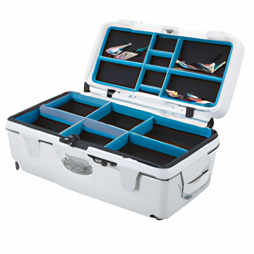 Plano 2-Tray Tackle Box with Dual Top Access, Blue Metallic/Off White, Premium Tackle Storage, 620206, One Size