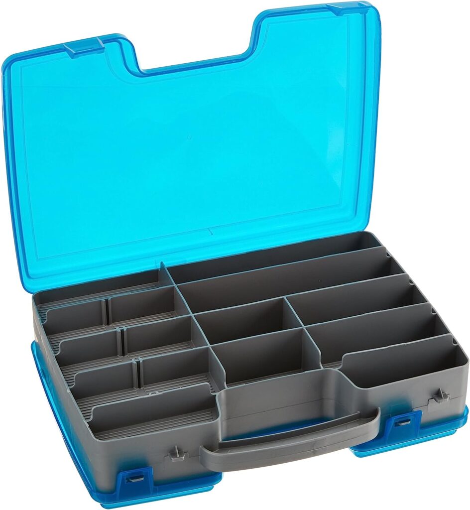 Plano Large 2 Sided Tackle Box, Metallic Gray  Blue, Medium