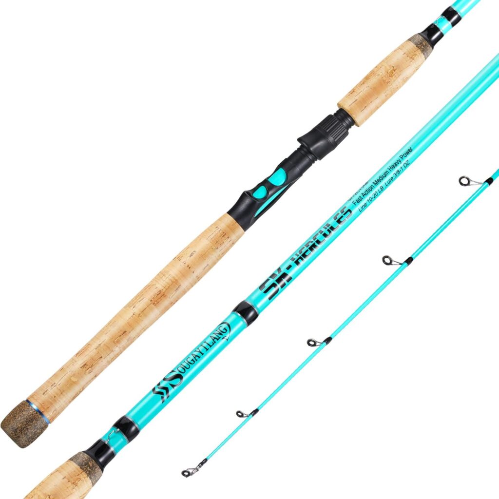 Sougayilang Inshore Saltwater Fishing Rods, Spinning Rods and Casting Rods with AAA Cork Handles,IM7 Toray Carbon Blanks- 7