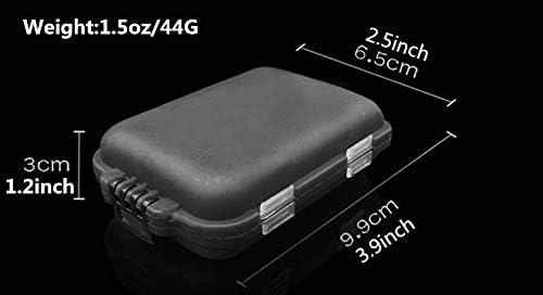 2x Small Hard Fishing Tackle Box Portable Case Hooks Lure Baits Storage Box Containers For Storing Swivels Jigs Hooks Sinker,10 Compartments (Black)