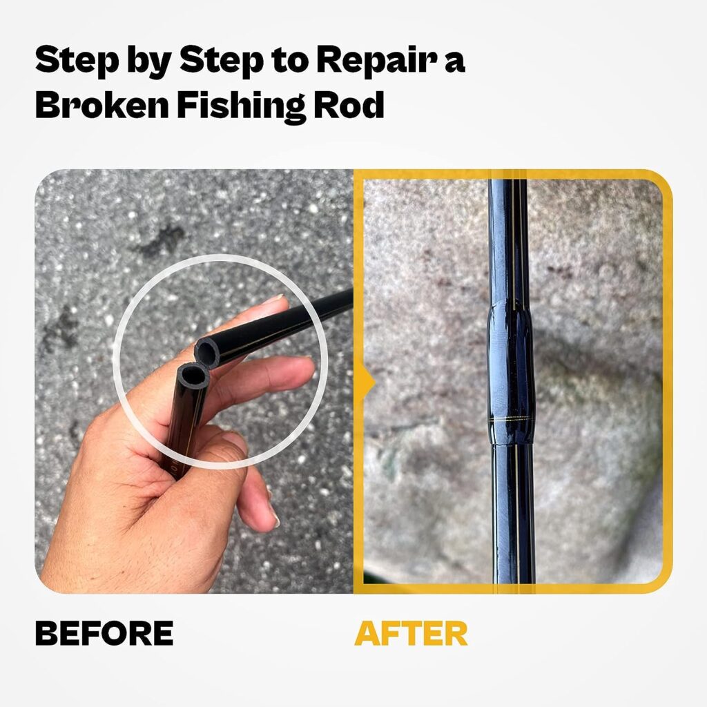 Fishing Rod Repair Kit Complete,All-in-one Supplies with Glue for Freshwater  Saltwater Broken Fishing Pole Repair with Carbon Fiber Sticks,Rod Building Epoxy Finish