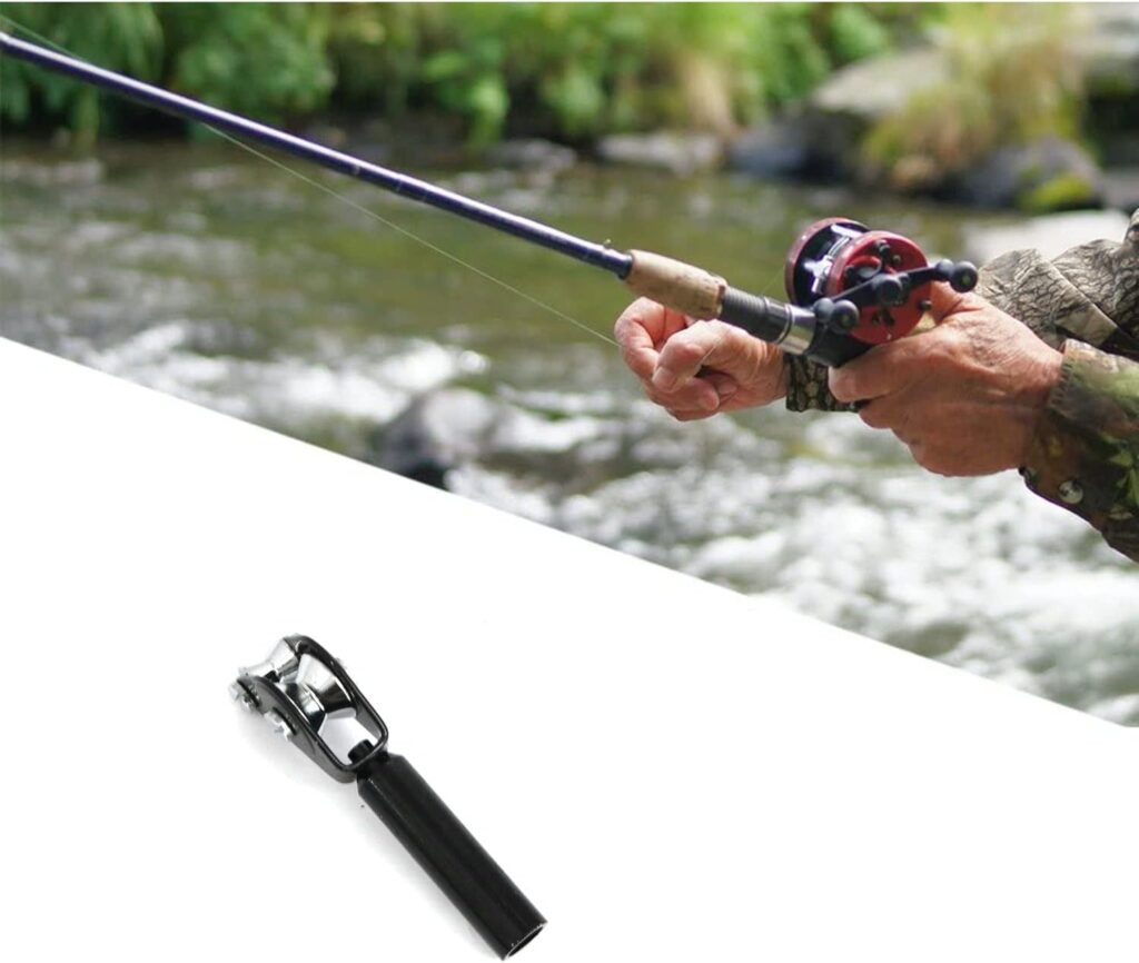heyous Stainless Steel Fishing Roller Guide Tip Top Fishing Pole Rod for Sea Boat Fishing Trolling, Black