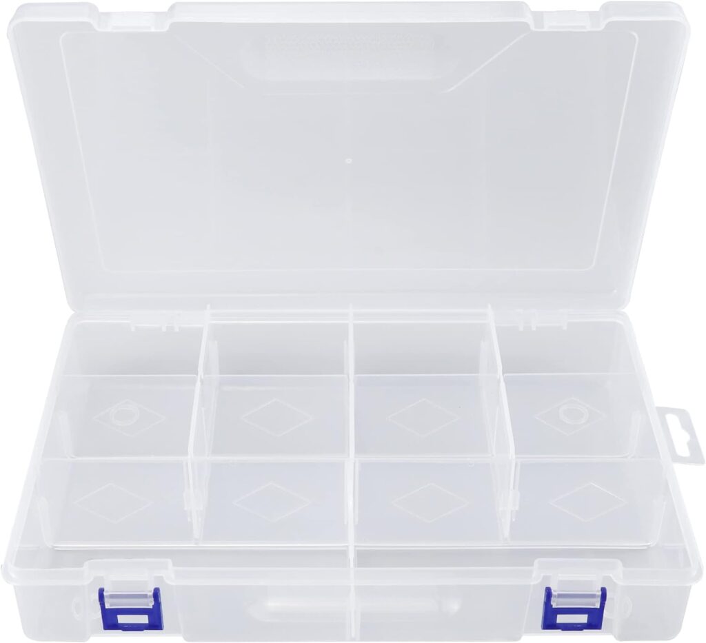 Beoccudo Tackle Box Beads Organizer Tackle Boxes with Dividers Plastic Storage Large 10 Grids Box Jewelry Compartment Container