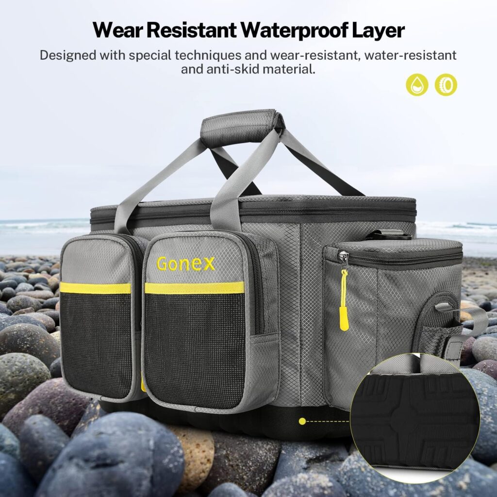 Fishing Tackle Bag, Water-Resistant Polyester Material Fishing Tackle Storage Bag with Padded Shoulder Strap and Non-Slip Base Suitable for 3600 3700 Tackle Box