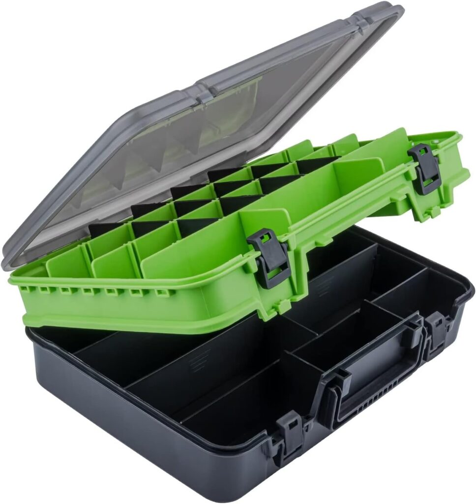 THKFISH Fishing Tackle Box Organizer Double Layer Tackle Storage Fishing Boxes Outdoor Box,Saltwater Tackle Boxes Lure Box with Adjustable Dividers