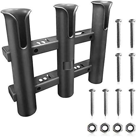 Fishing Rod Holder Bracket - Wall Mounted Fishing Rod Holders Racks Tube 3 Stand-Off Tube Fishing Rod Pole Support with Screws Side-Mount