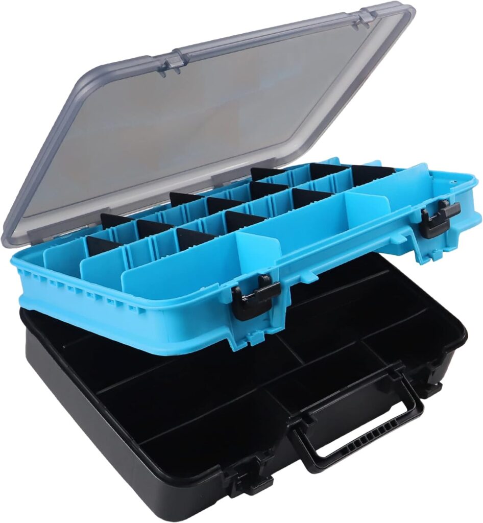 Sjqecyfv Large Tackle Box Double Layer Tackle Box Organizer Storage with Handle Camping Storage Containers Tool Box