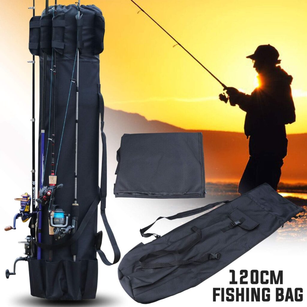 Sougayilang Fishing Rod Case Organizer Pole Storage Bag Fishing Rod and Reel Organizer for Travel, Gift for Father, Boyfriend and Family