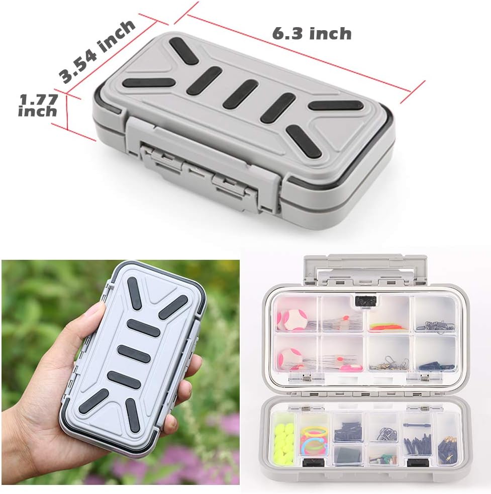 YUKI Fishing Lure Boxes, Bait Storage Case Fishing Tackle Storage Trays Accessory Boxes Thicker Plastic Hooks Organizer for Vest Casting Fly Fishing