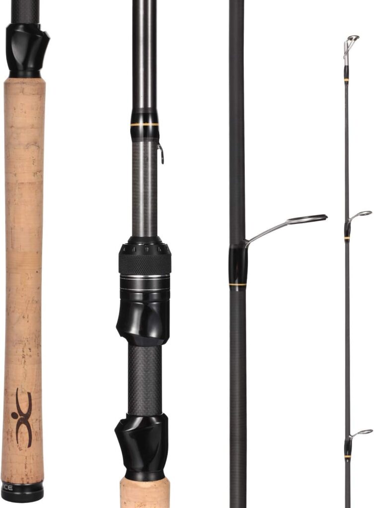 Cadence Essence Spinning Rod, Strong  Lightweight 24-Ton Graphite Rod, Stainless Steel Guides with SIC Inserts, Freshwater or Saltwater, Extremely Sensitive Spinning Rod