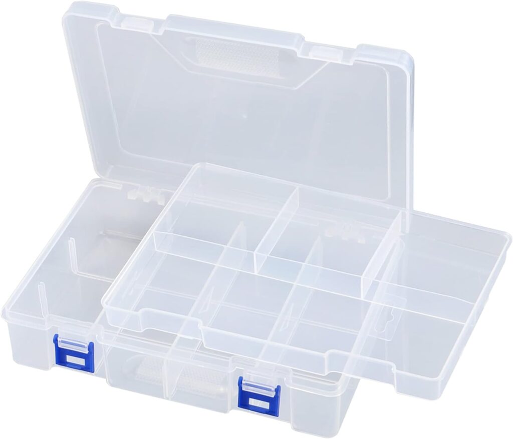 Facikono Tackle Box Fishing Tackle Box Organizer 2 Layer Clear Tackle Box Thicken Plastic Tacklebox for Snacks (1 Pack)