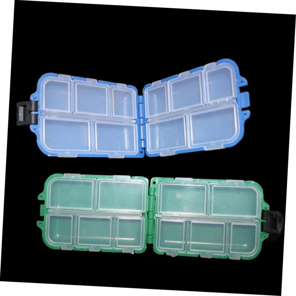 Unomor 2pcs Boxes Fishing Case transparent lid bass