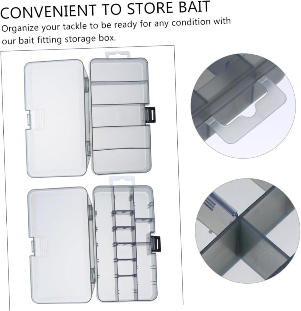 VANZACK 4 Pcs Bait Box Fishing Tackle Storage Accessory Tray Fishing Lure Containers Fishing Tackle Case Fishing Tool Container Transparent Lure Storage Portable Pp Plastic Lure Box