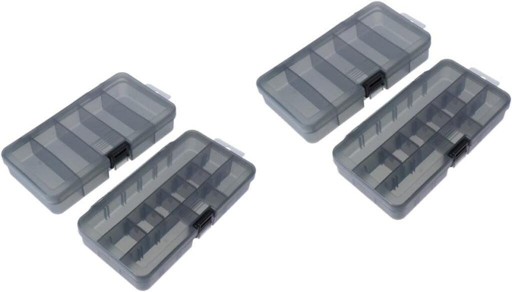 VANZACK 4 Pcs Bait Box Fishing Tackle Storage Accessory Tray Fishing Lure Containers Fishing Tackle Case Fishing Tool Container Transparent Lure Storage Portable Pp Plastic Lure Box