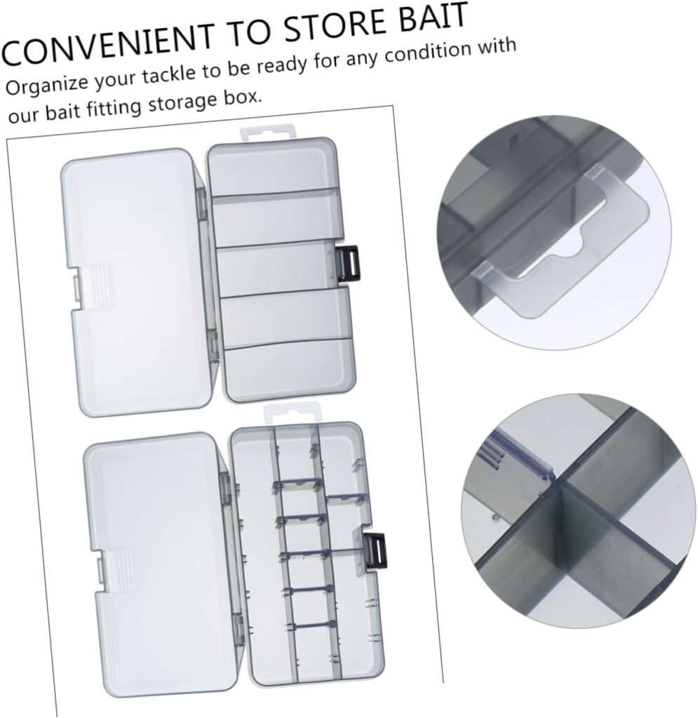 VANZACK 4 Pcs Bait Box Fishing Tackle Storage Accessory Tray Fishing Lure Containers Fishing Tackle Case Fishing Tool Container Transparent Lure Storage Portable Pp Plastic Lure Box