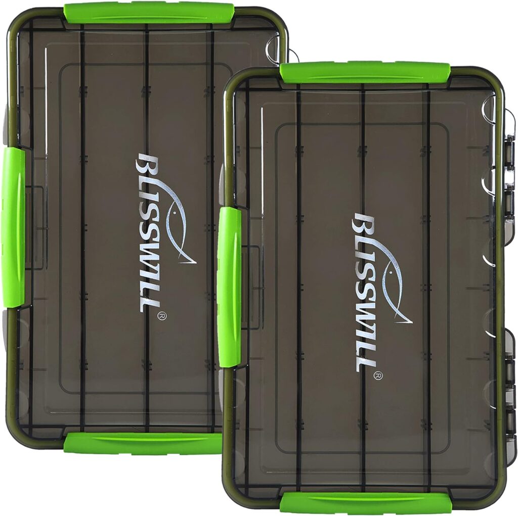 BLISSWILL Fishing Tackle Storage Trays,Fishing Tackle Box,Storage Organizer Box,3600/3700 Tackle Trays with Removable Dividers,Tea-Colored Transparent Waterproof Fishing Tackle Storage