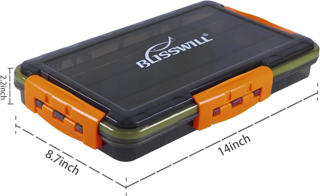 BLISSWILL Fishing Tackle Storage Trays,Fishing Tackle Box,Storage Organizer Box,3600/3700 Tackle Trays with Removable Dividers,Tea-Colored Transparent Waterproof Fishing Tackle Storage