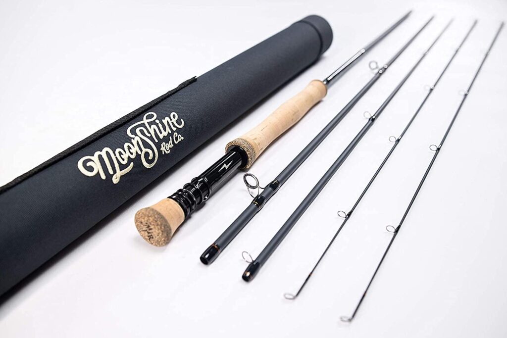 Moonshine Rod Co. Fishing Rod with Carrying Case and Extra Rod Tip Section