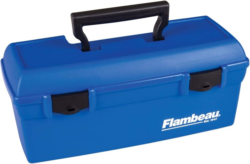 Flambeau Outdoors 6009TD Lil Brute Fishing Tackle and Gear Box with Lift-Out Tray, Blue