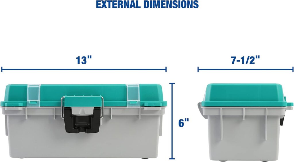 Sheffield 12671 13 Tackle Box, Fishing Gear Organizer for Fly Fishing, Flip-Up Lid, Lift-Out Tray, Stackable Storage, Made In USA