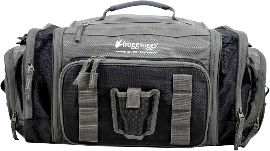 FROGG TOGGS Heavy Duty Fishing Tackle Duffle Bag, Includes Bait Trays