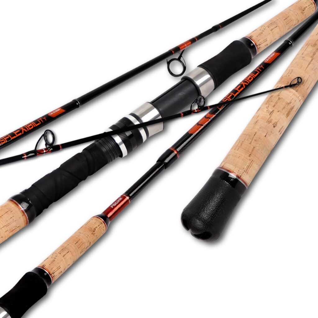 Fiblink Surf Rod Carbon Fiber Surf Fishing Rod Portable Travel Fishing Spinning Rod 2Piece/3Piece/4Piece Surf Fishing Pole 9ft/10ft/12ft/15ft