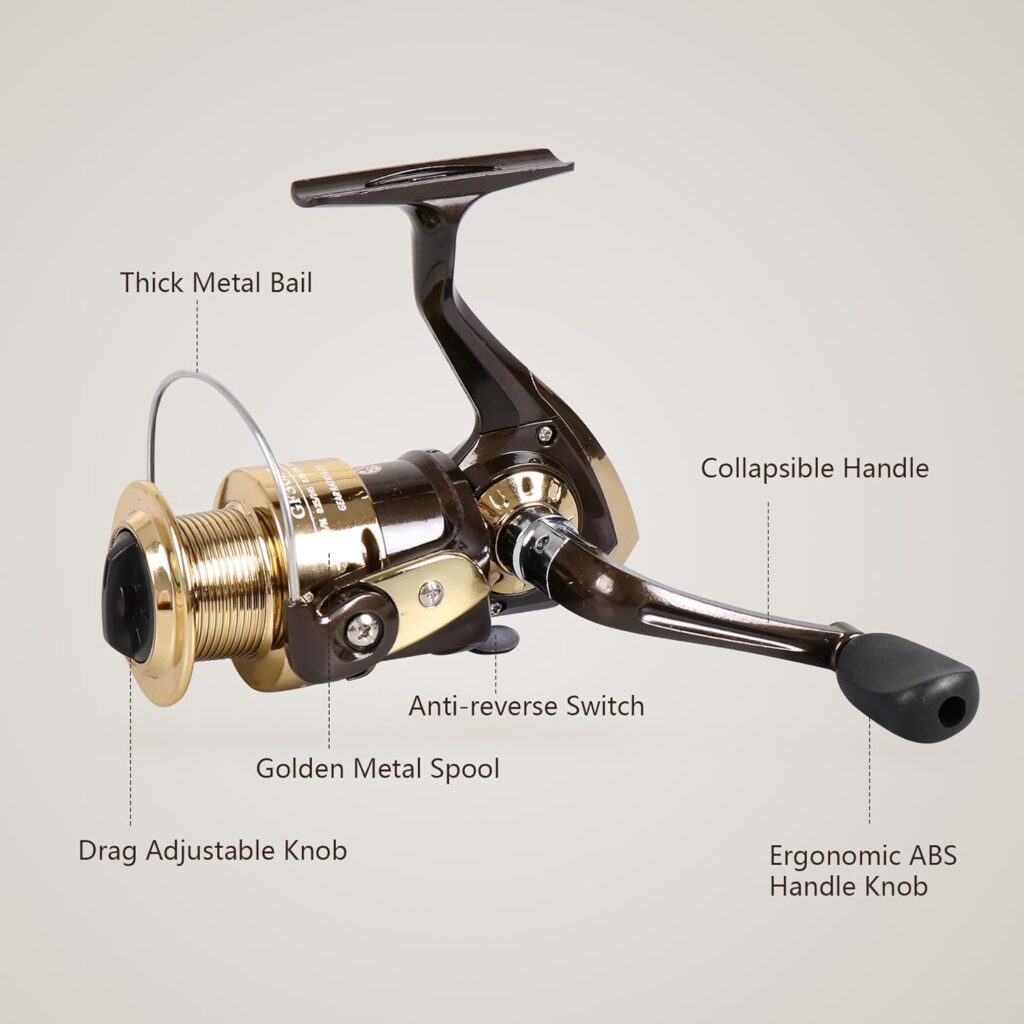 Spinning Fishing Reel for Freshwater Saltwater Fishing, Anti-Reverse with Front-Adjustable Drag