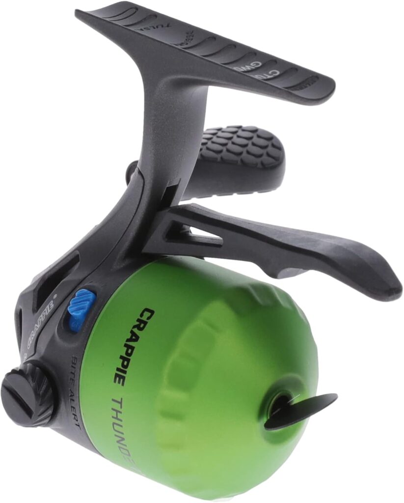 Lews Crappie Thunder Underspin Fishing Reel, 4.3:1 Gear Ratio, Right or Left-Hand Retrieve, Crappie Thunder Green
