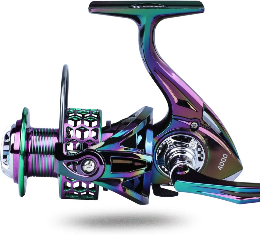 Sougayilang Colorful Fishing Reel 13 +1 BB Light Weight Ultra Smooth Powerful Spinning Reels, with CNC Line Management Graphite Frame, for Freshwater