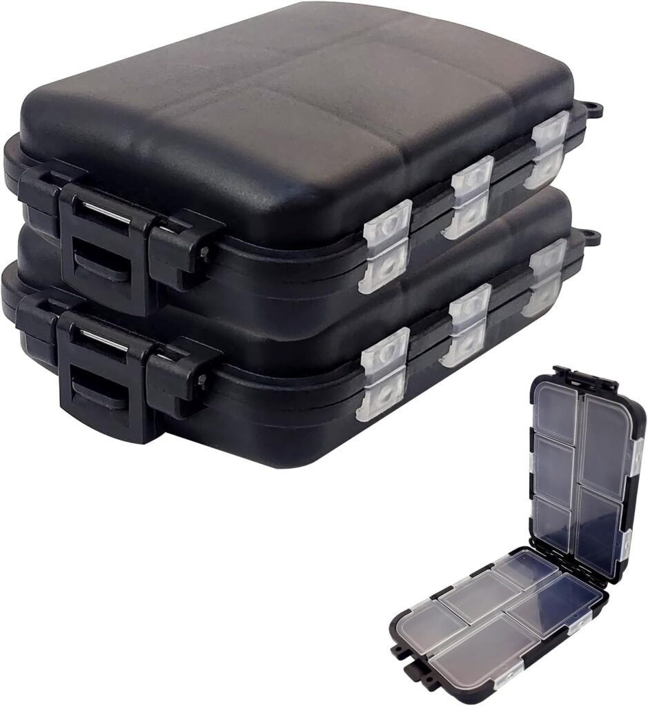 2PC-Aventik Fishing Tackle Box Tackle Utility Boxes Plastic Box Storage Organizer Box Fishing Tackle Storage(Hook box-10C)