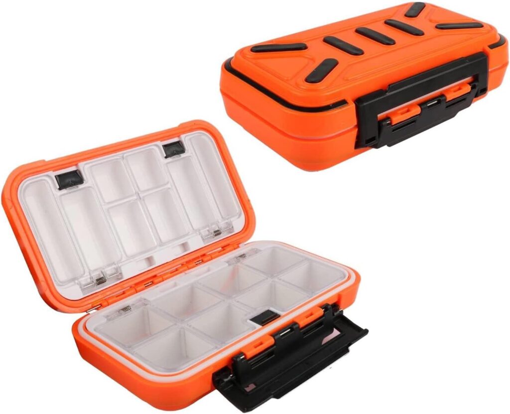 Small Tackle Box Mini Fishing Lure Box, Double-Sided Plastic Storage Case Vest Accessories Containers (Orange(Size: 6.3”L x 3.55”W x 1.7” H))