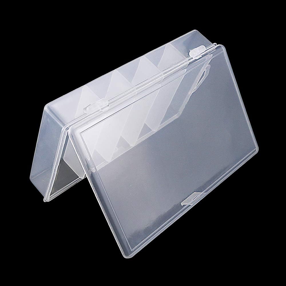 3 Pack 5-Grid Clear Plastic Fishing Tackle Accessory Box Fishing Tackle Storage Fishing Lure Bait Hooks Storage Box, 7x4.3x1.2inch